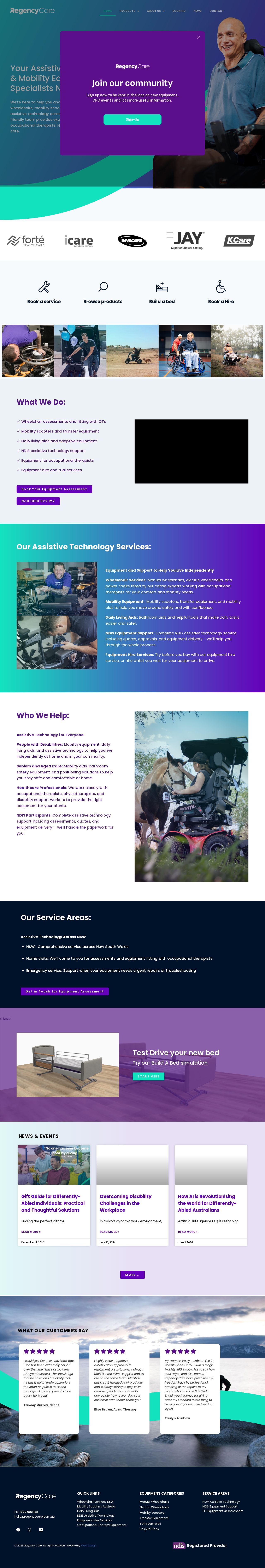 Regency Mediquip Centre website