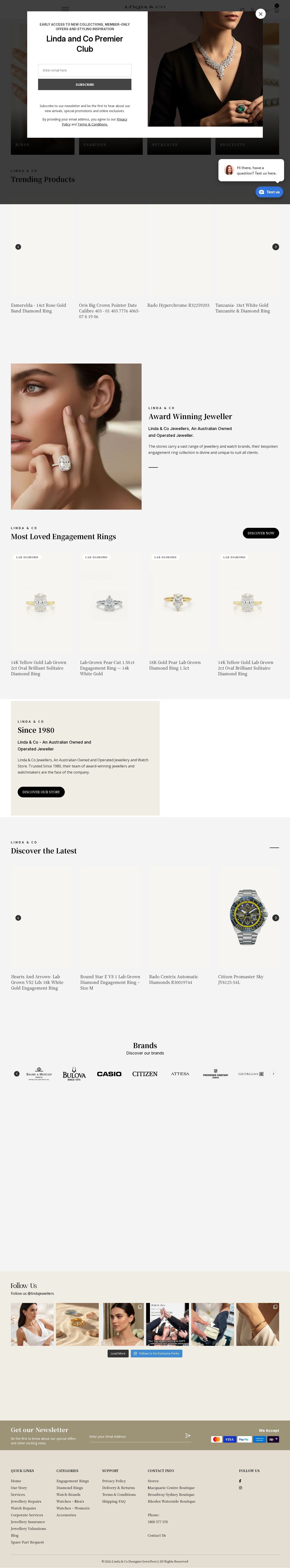 Linda and Co Jewellers website
