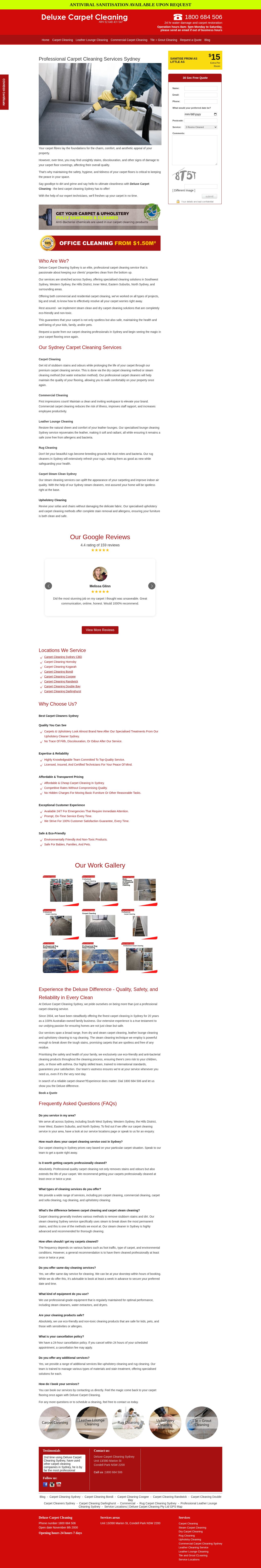Carpet Cleaning Sydney website