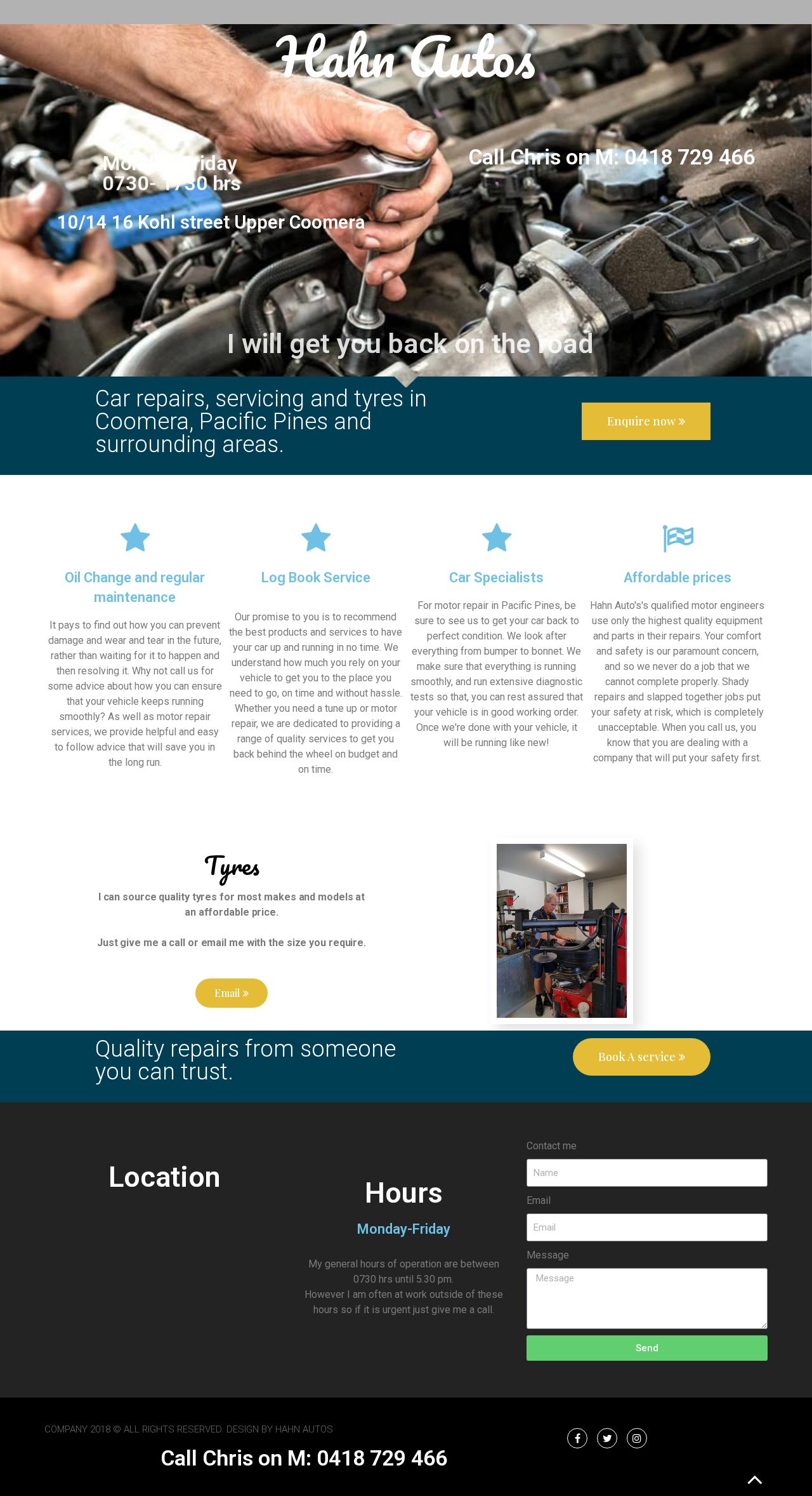 Hahn Auto's website