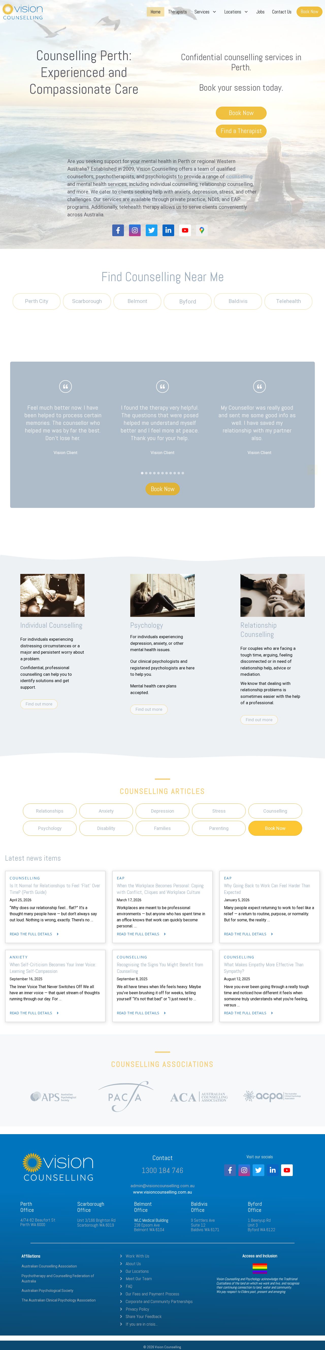 Vision Counselling and Psychology website