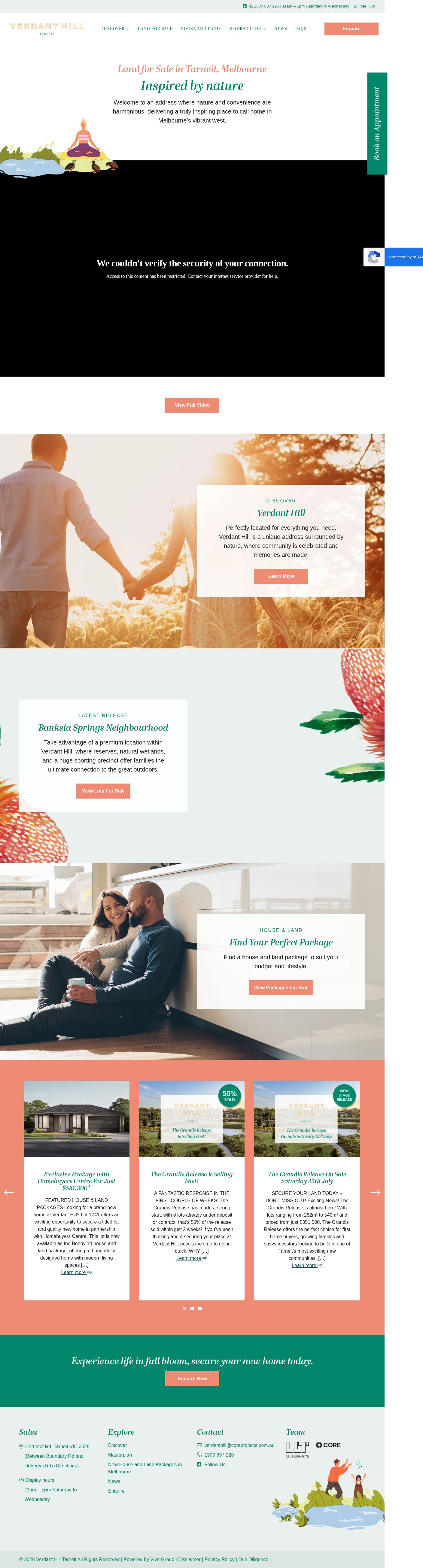 Verdant Hill Tarneit website