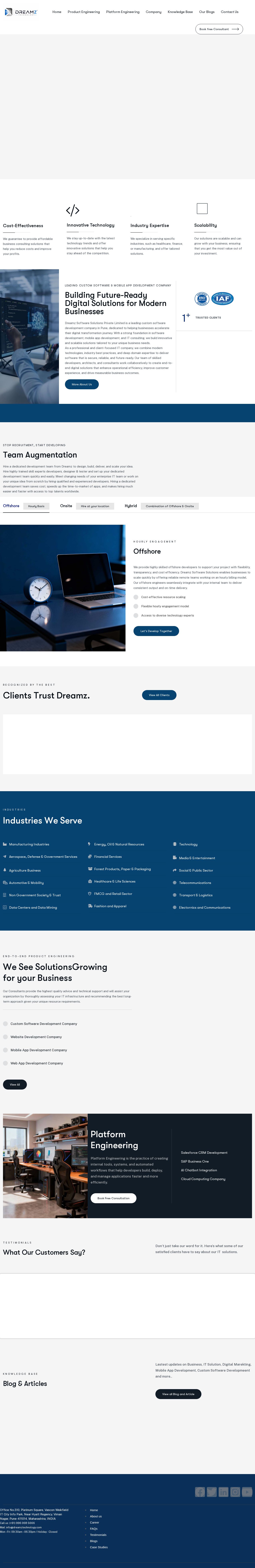 Dreamz Software Solution website