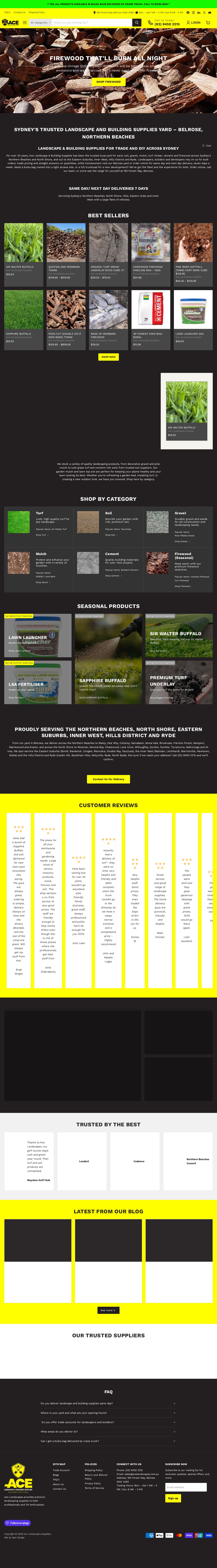Ace Landscapes & Building Supplies website