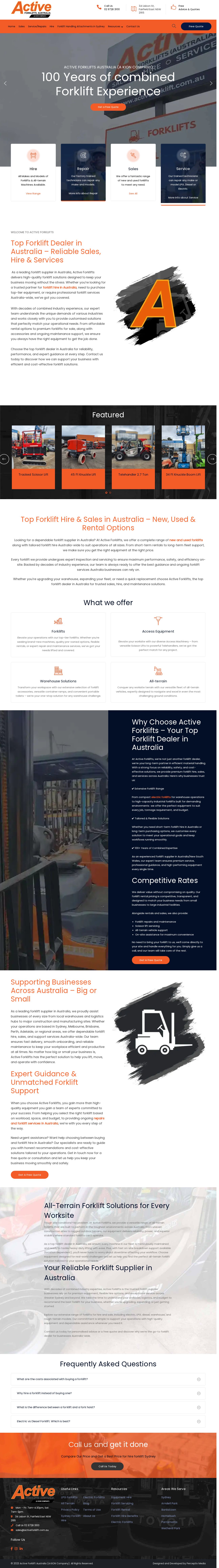 Active Forklifts website