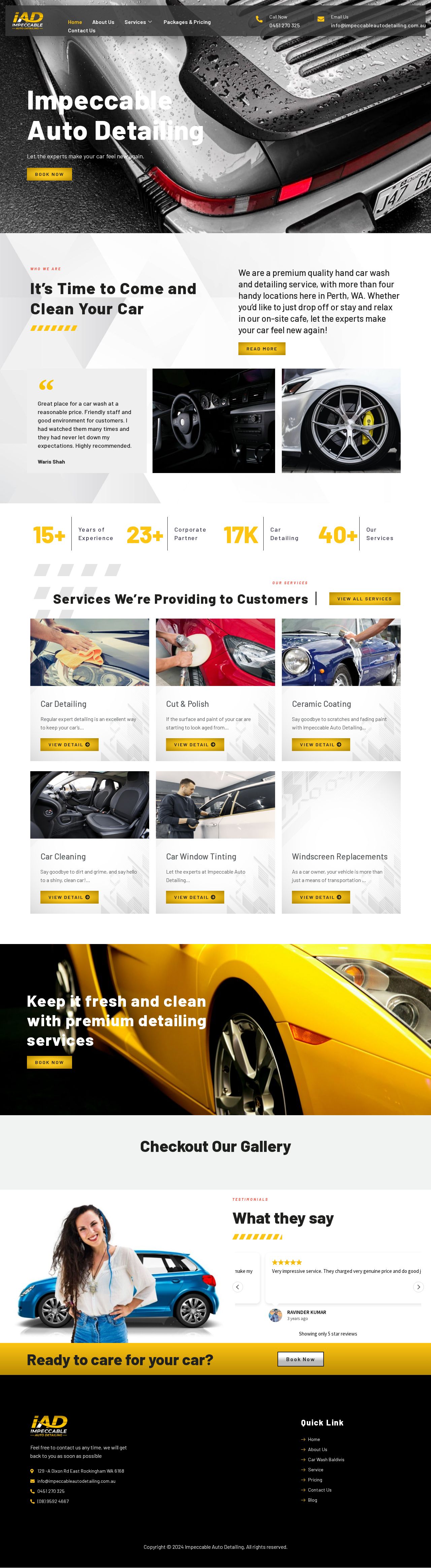 Impeccable Auto Detailing website