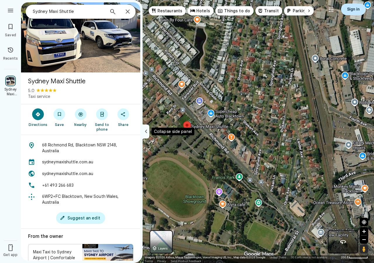 Sydney Maxi Shuttle website