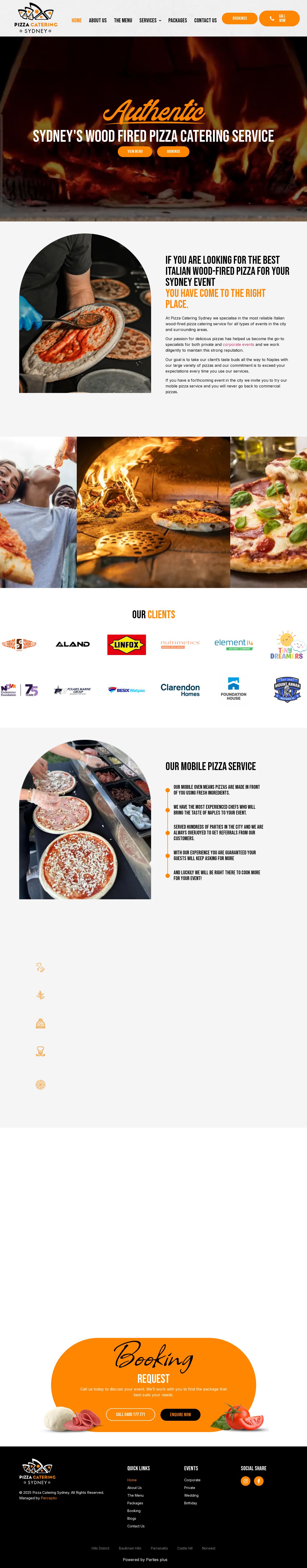 Pizza Catering Sydney website