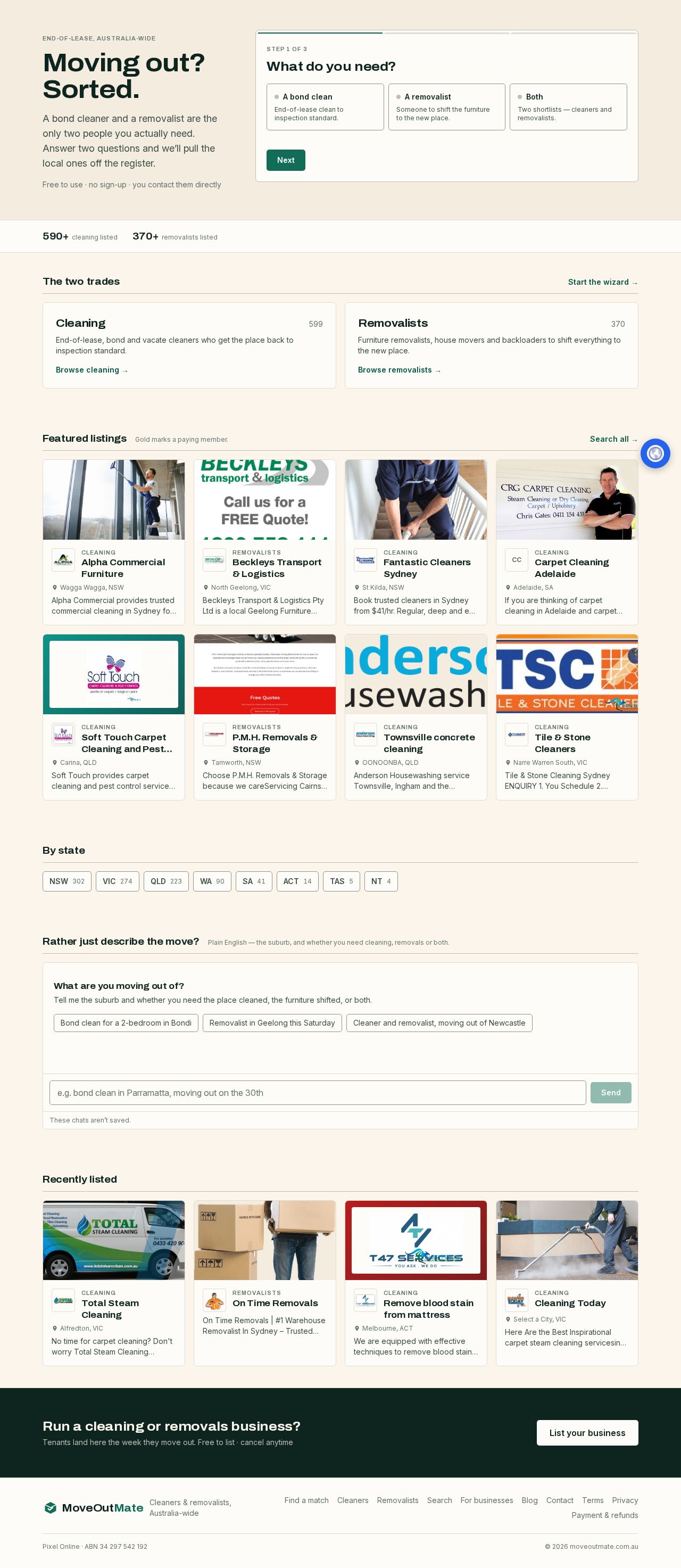 MoveOutMate website