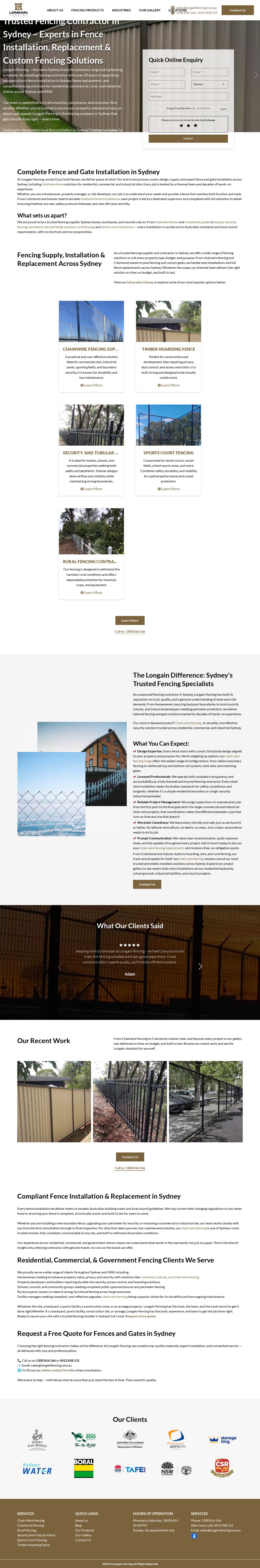 Longain Fencing website