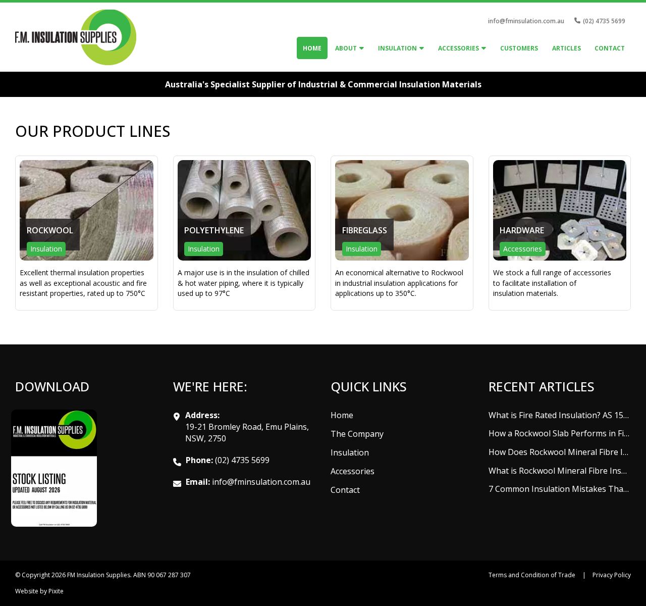 FM Insulation Supplies website