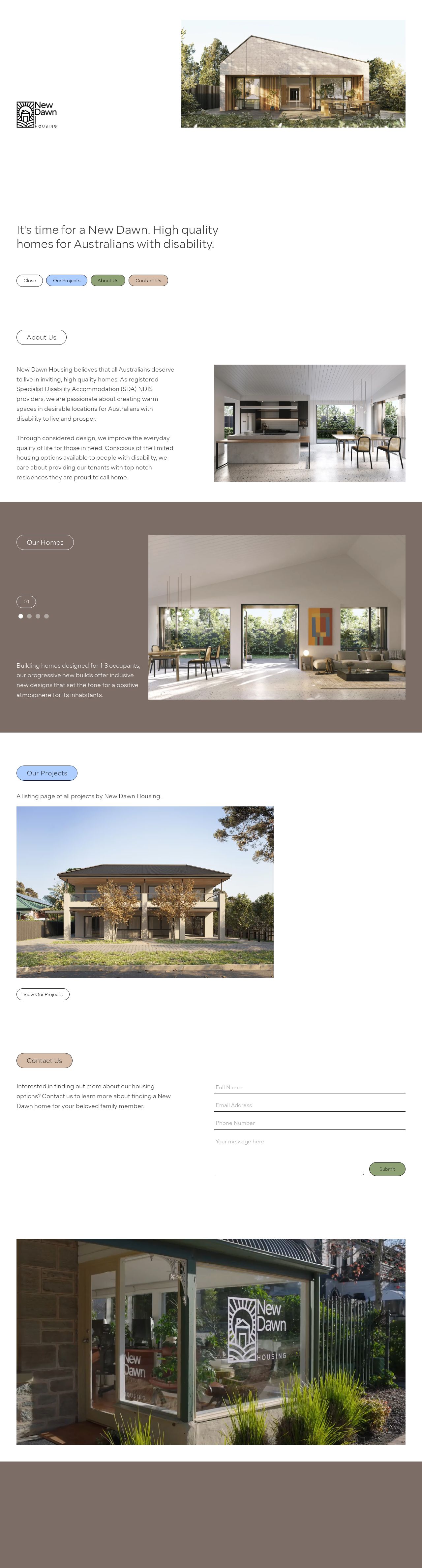 New Dawn Housing website