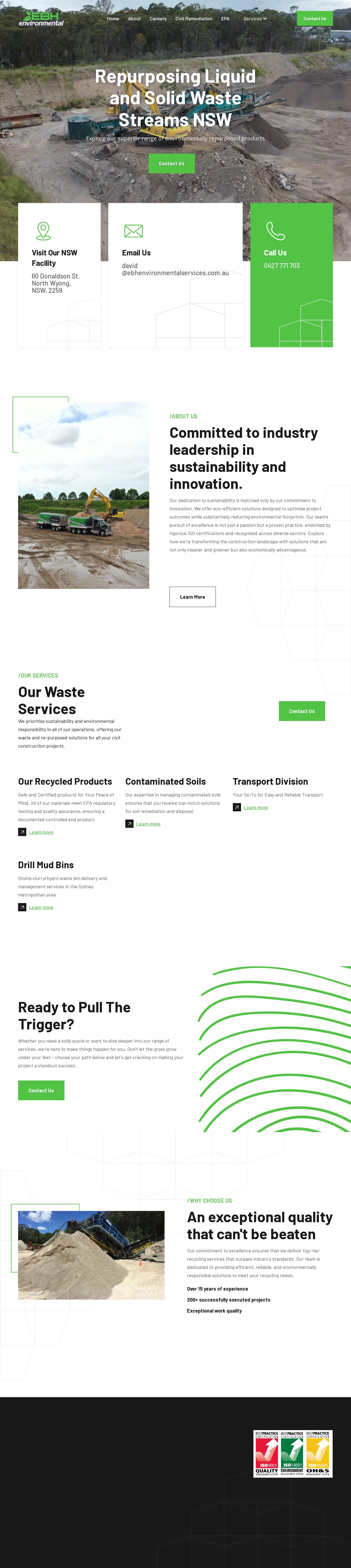 EBH Environmental website