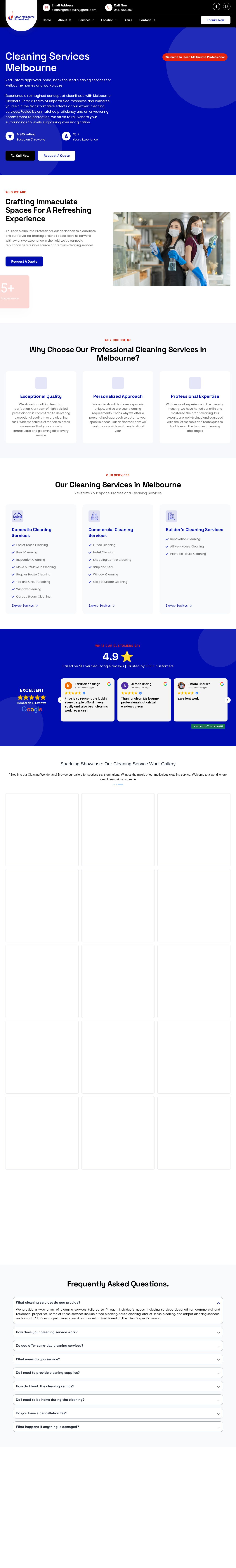 Clean Melbourne Professional website
