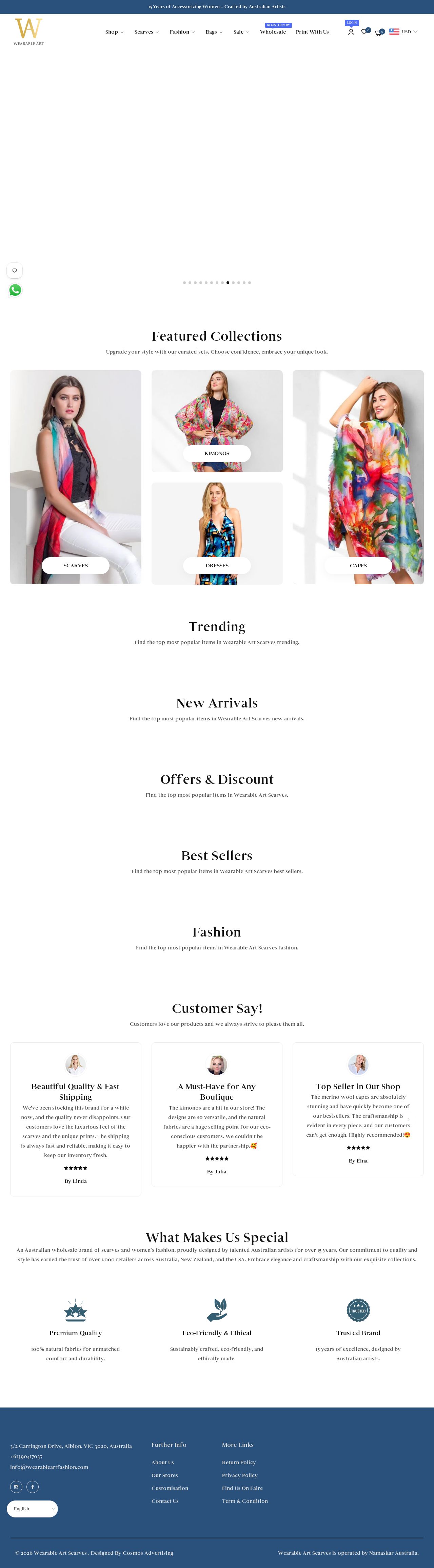 Wearable Art Scarves website