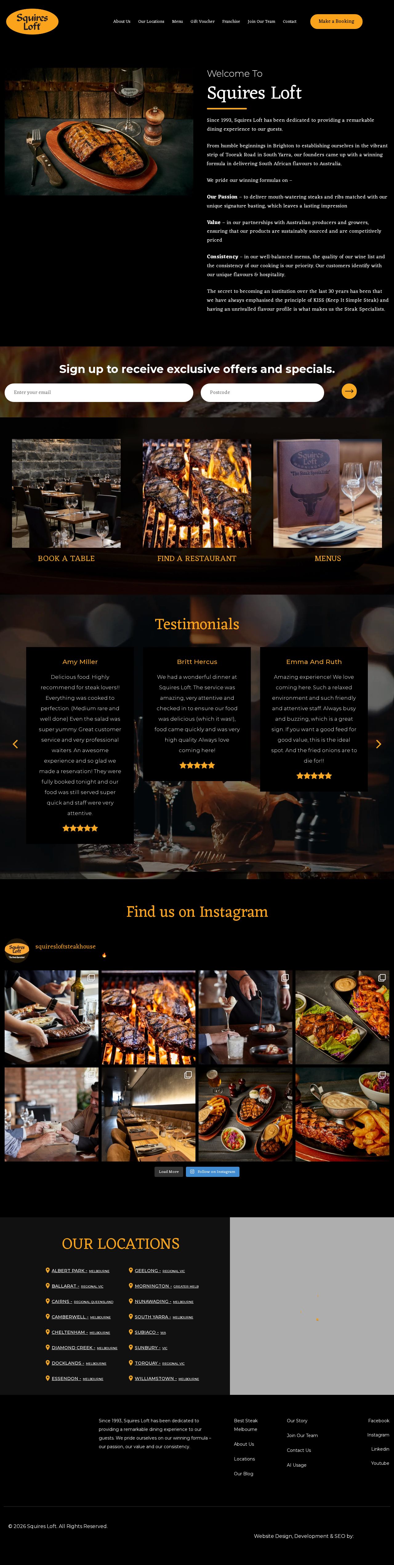 Squires Loft website