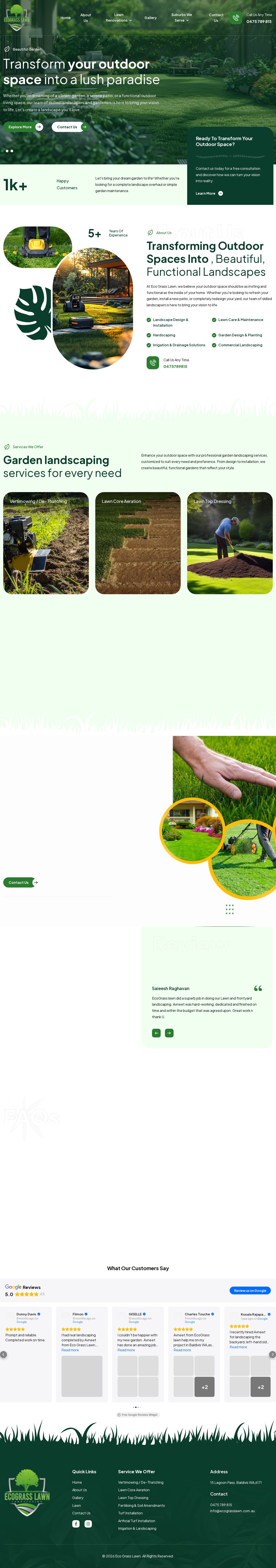 EcoGrass Lawn Mowing Services website