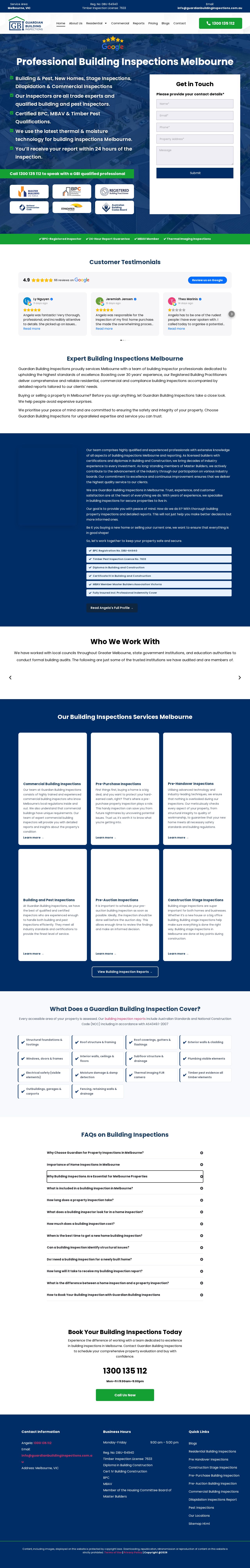 Guardian Building Inspections website