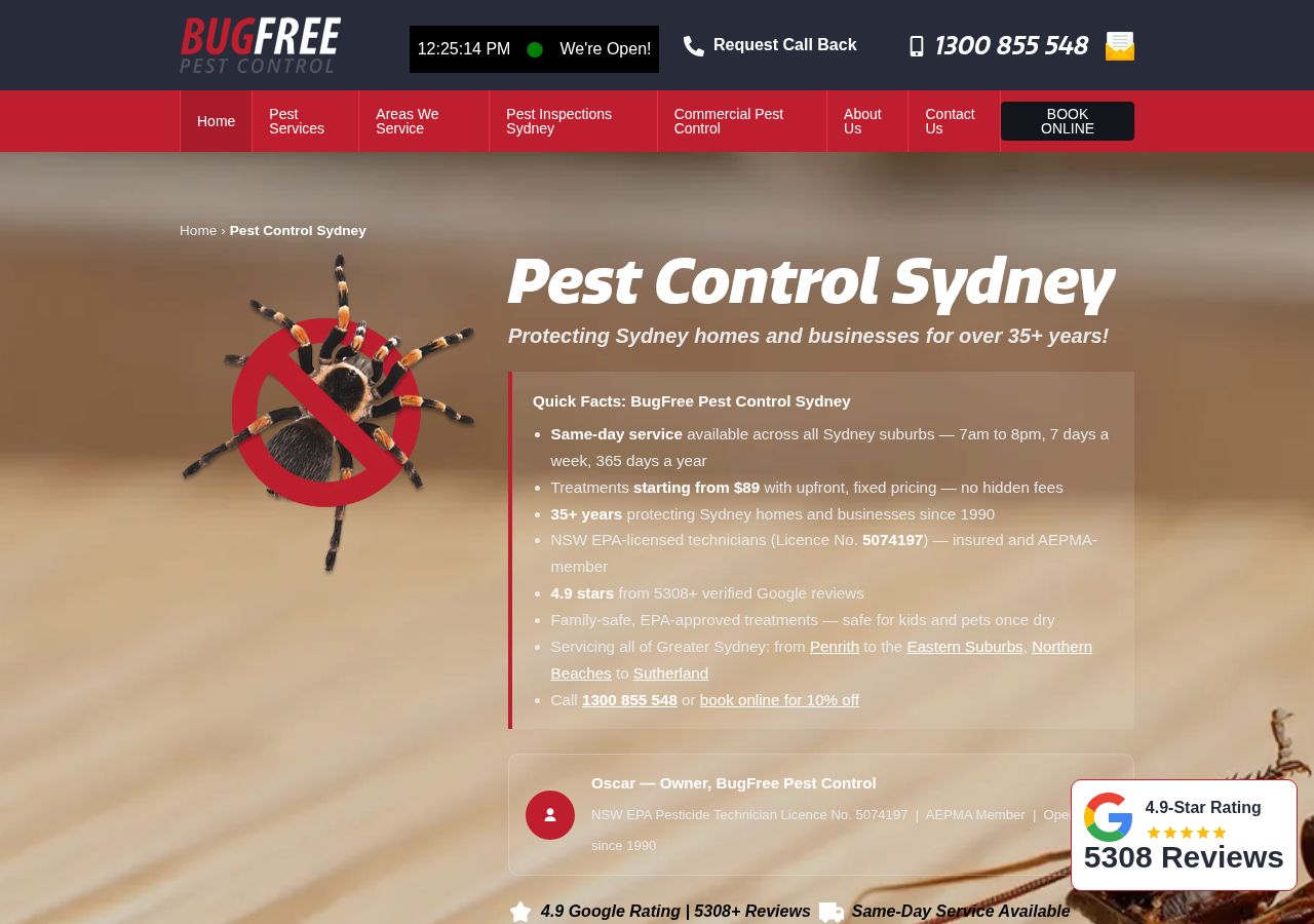 Bug Free Pest Control website