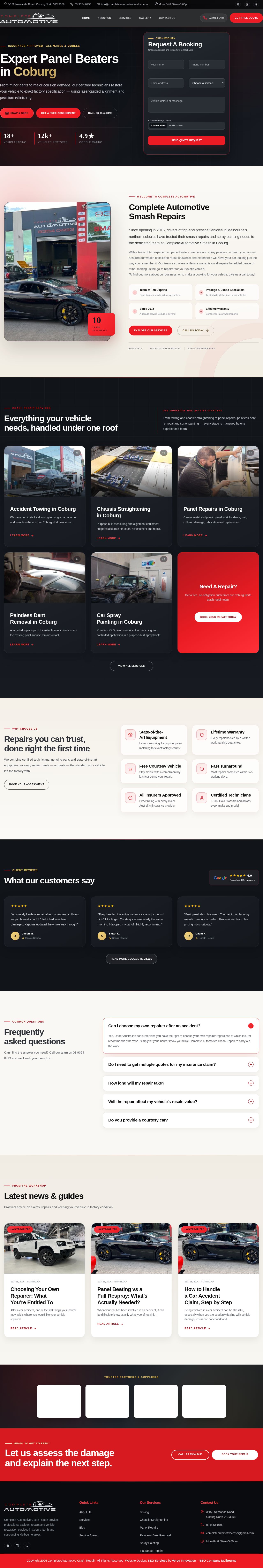 Complete Automotive Smash Repairs website