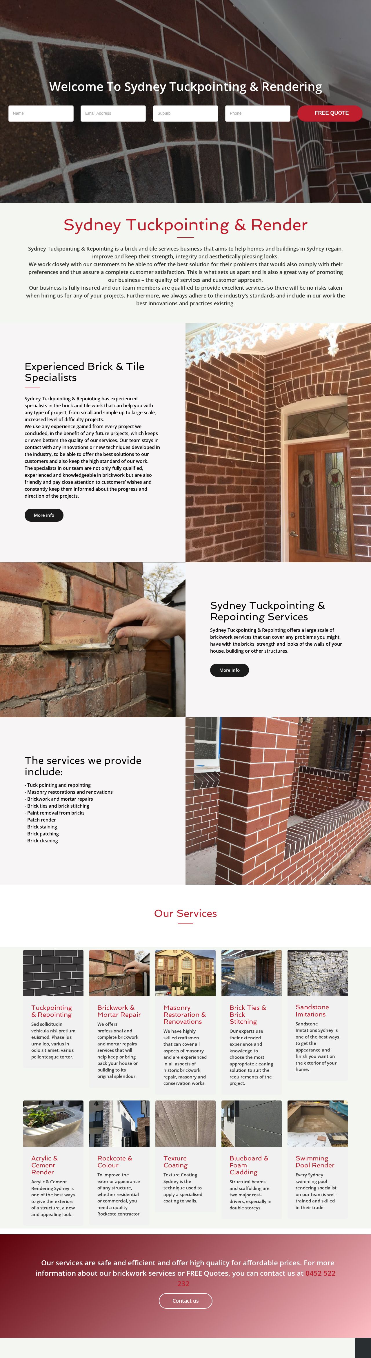Sydney Tuckpointing & Rendering website