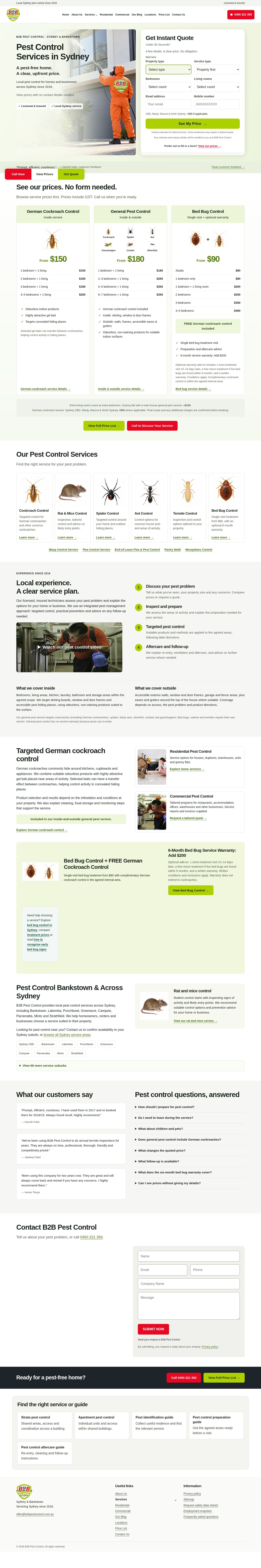 B2B Pest Control website