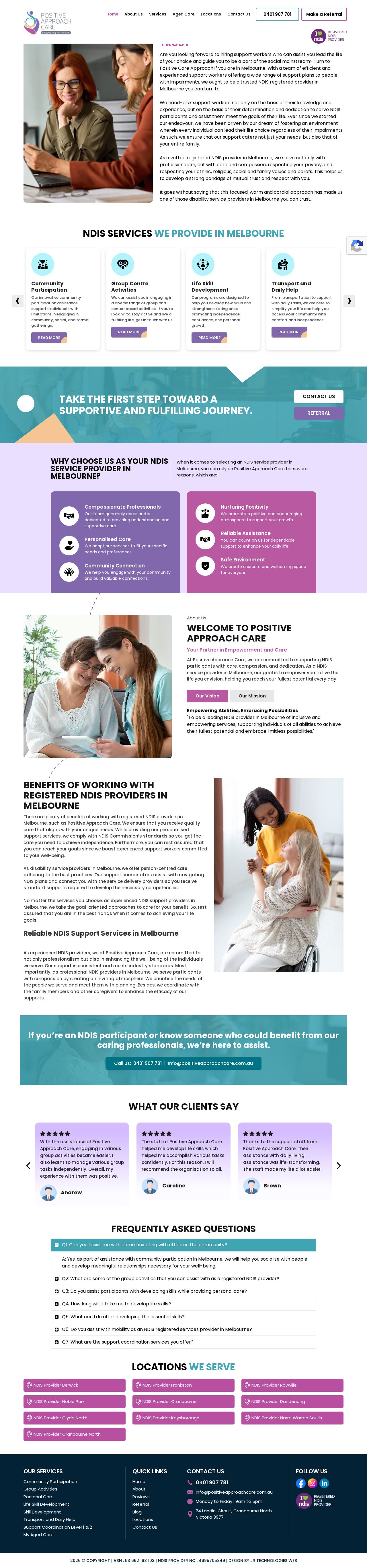 Positive Approach Care website