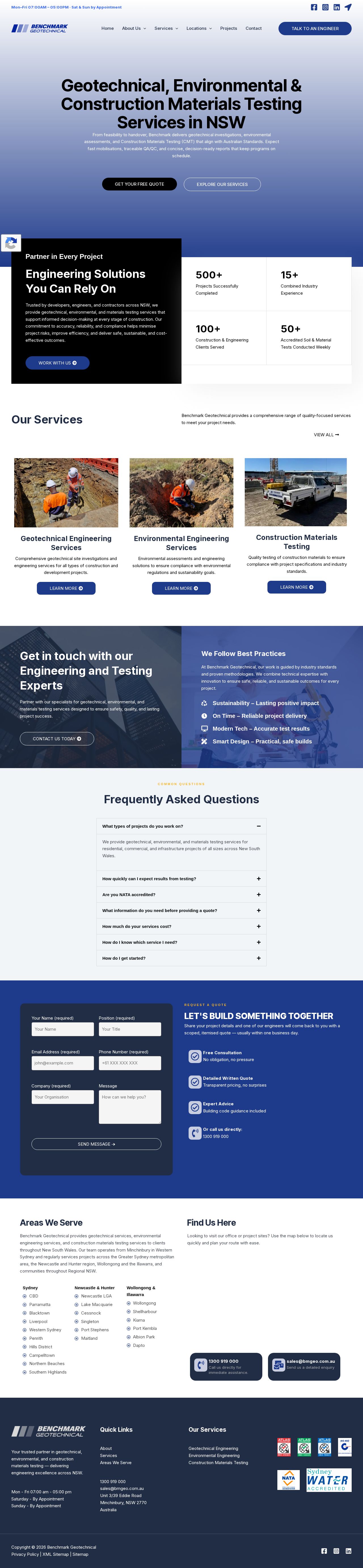 Benchmark Geotechnical website