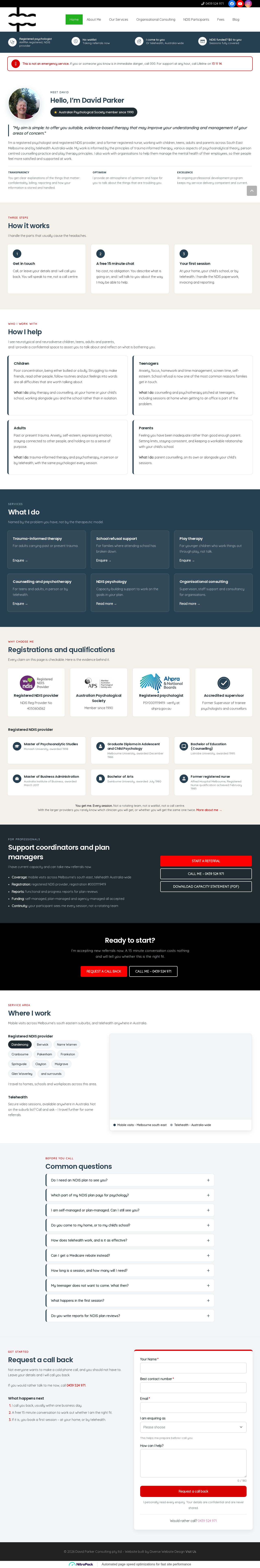 David Parker Consulting website