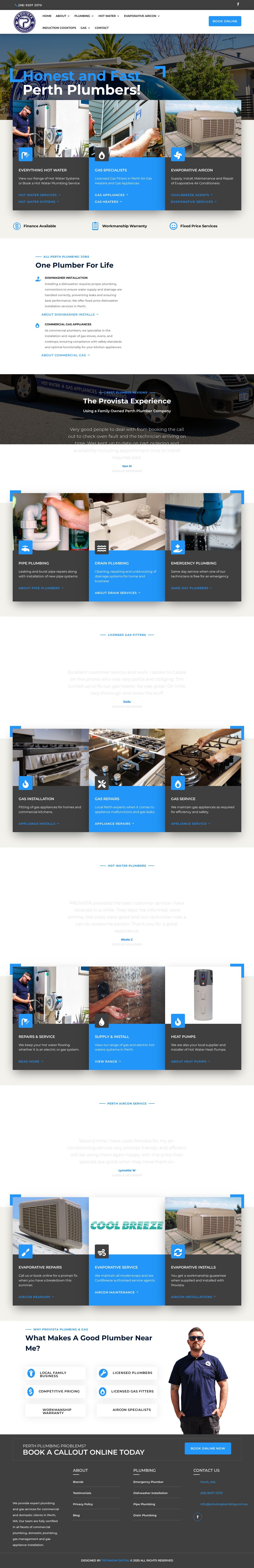 Provista Plumbing & Gas website