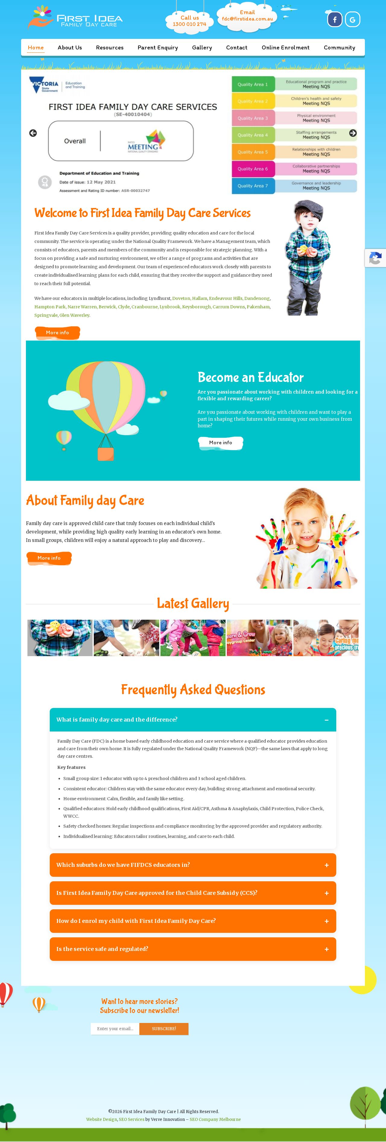 First Idea Family Day Care website
