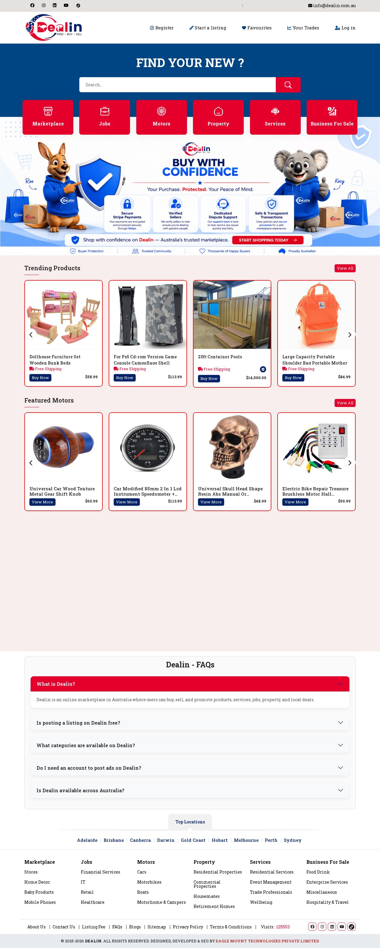 Dealin Australia website