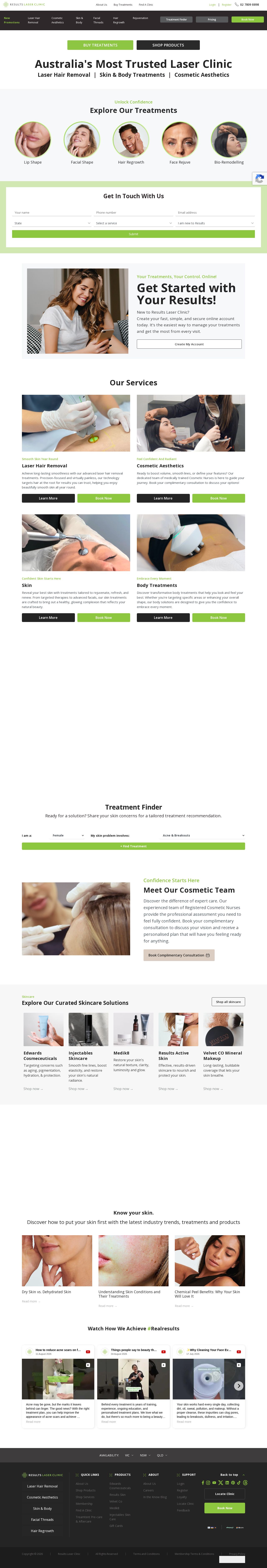 Results Laser Clinic website