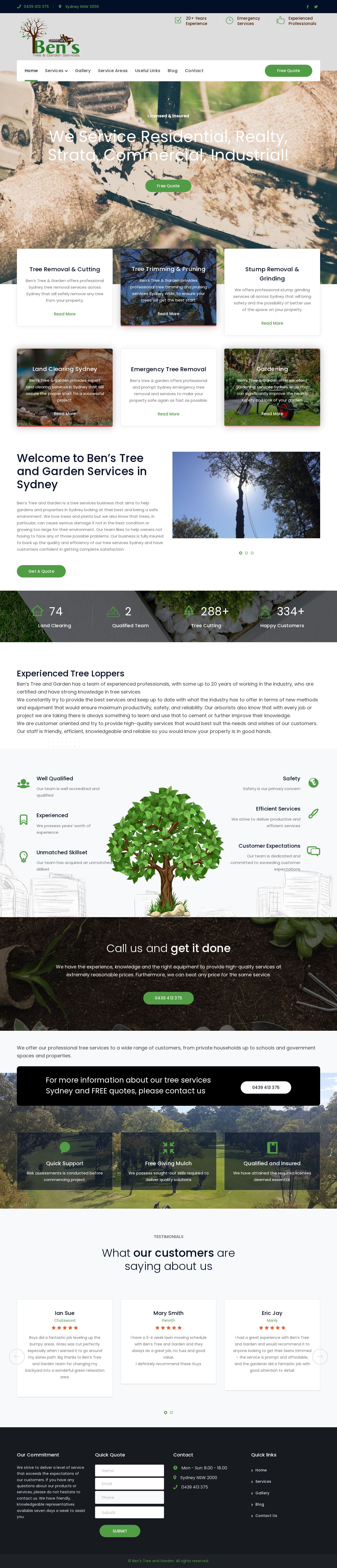 Ben's Tree and Garden Services website