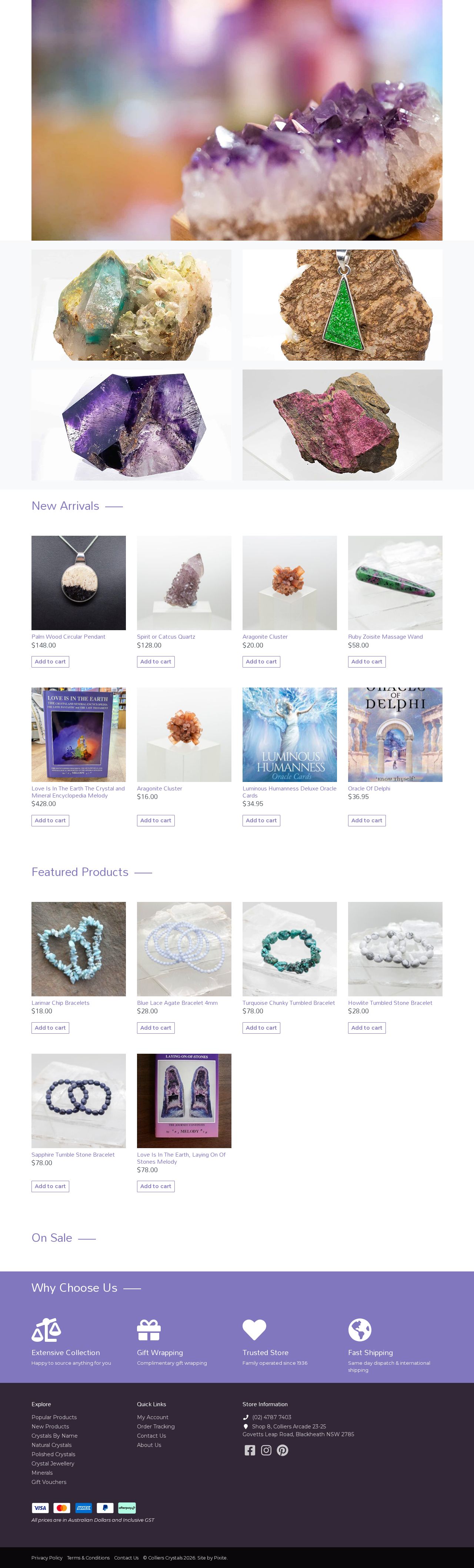 Colliers Crystals website