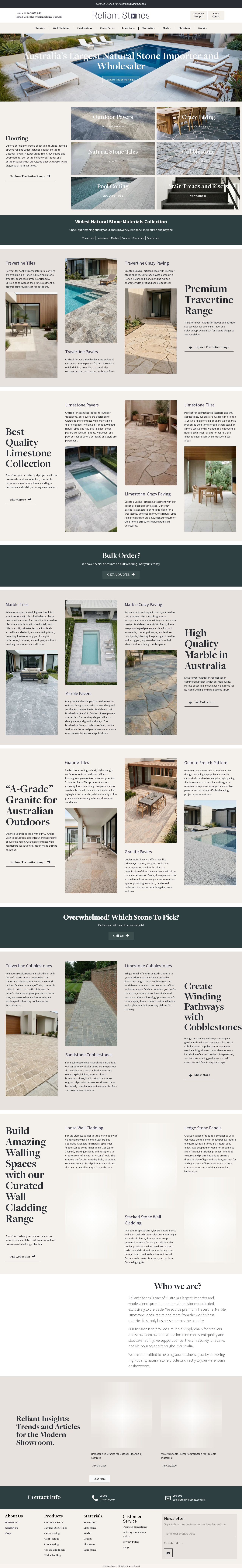 Reliant Stones - Natural Stone Wholesalers website