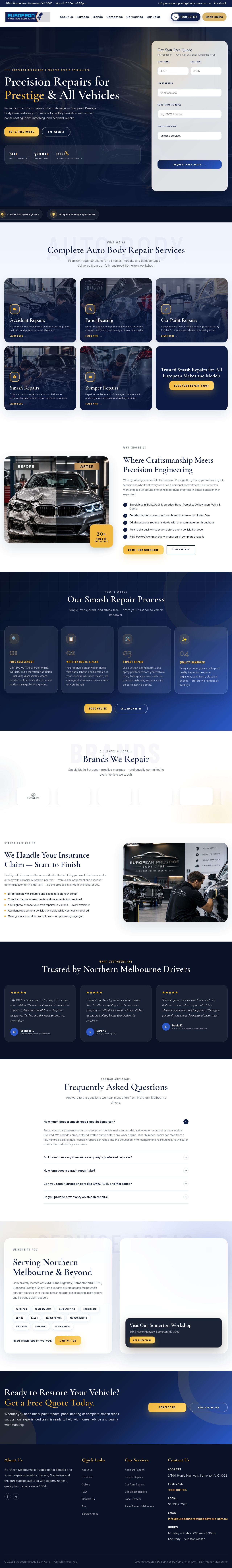 European Prestige Body Care website
