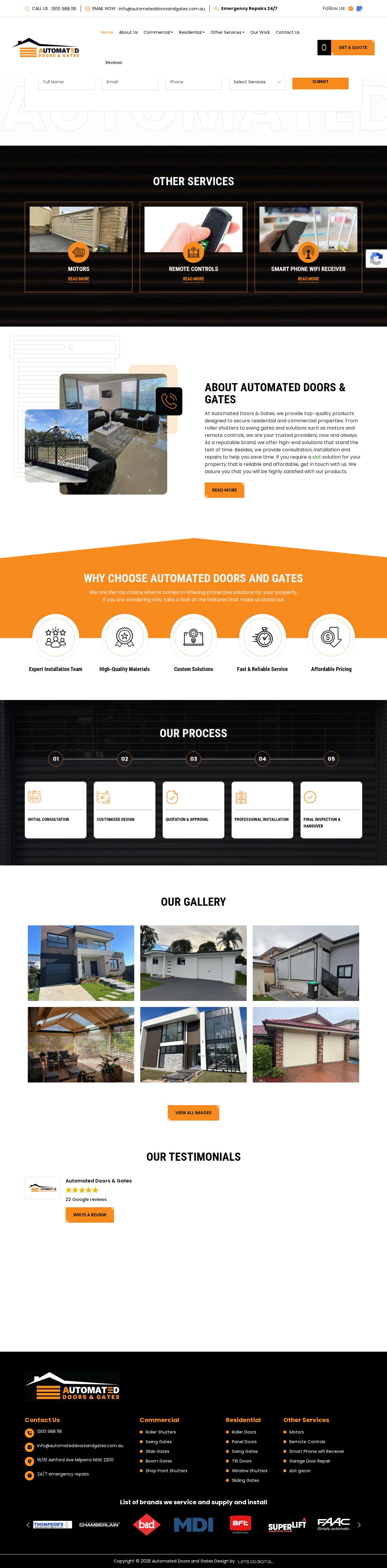 Automated Doors & Gates website