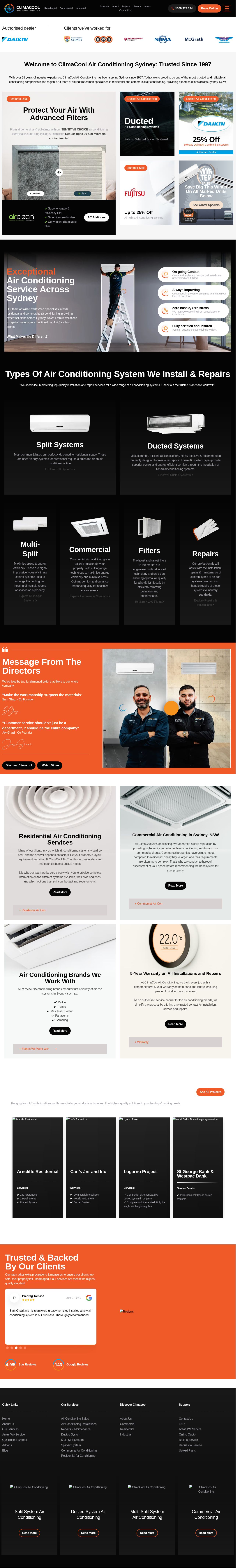 Climacool Air Conditioning website