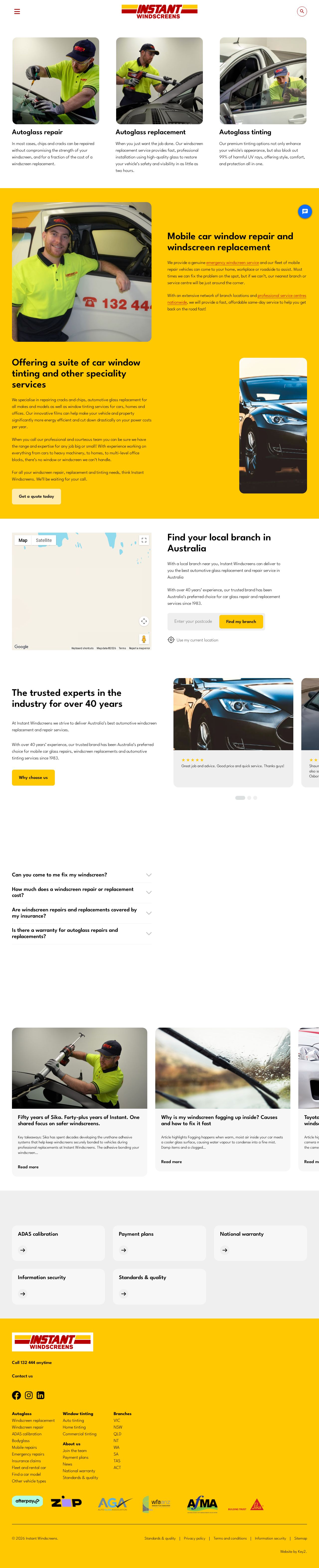Instant Windscreens Maribyrnong - Repairs & Tinting website