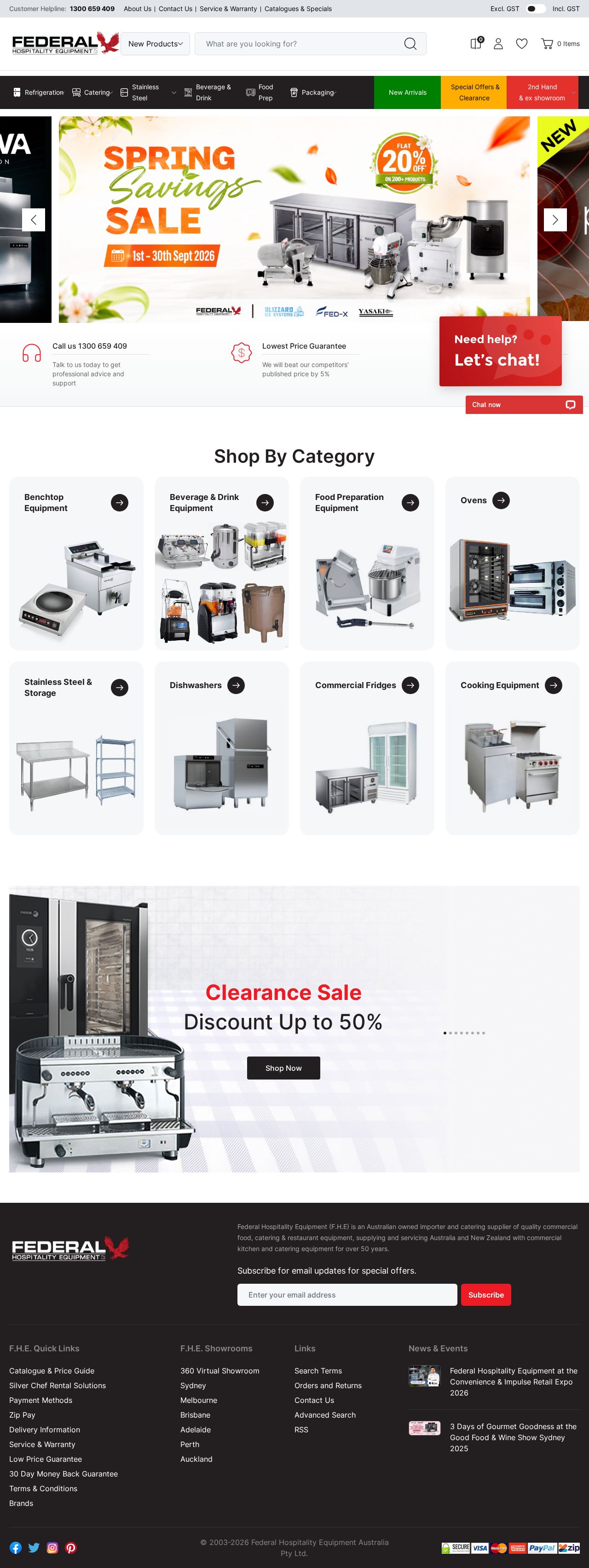 Federal Hospitality Equipment website