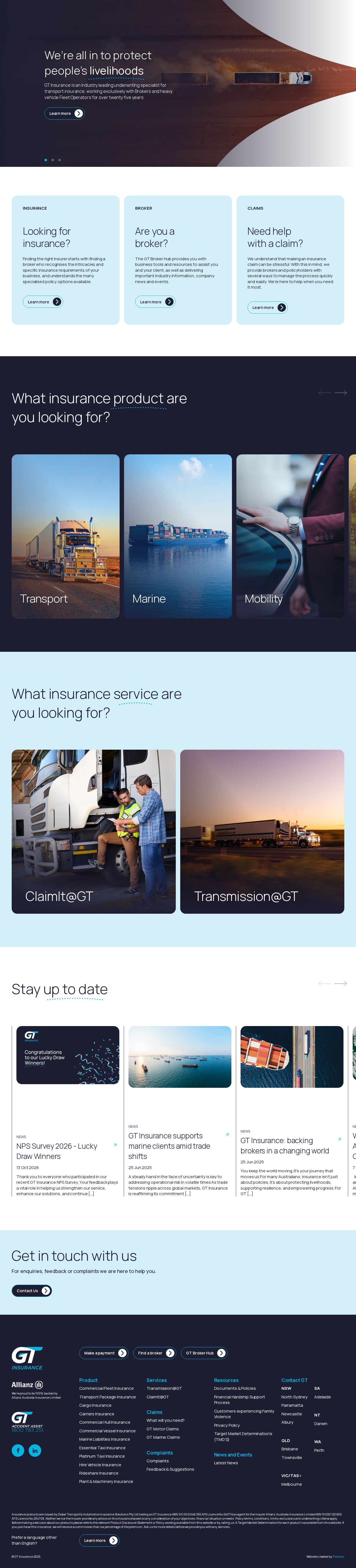 GT Insurance website