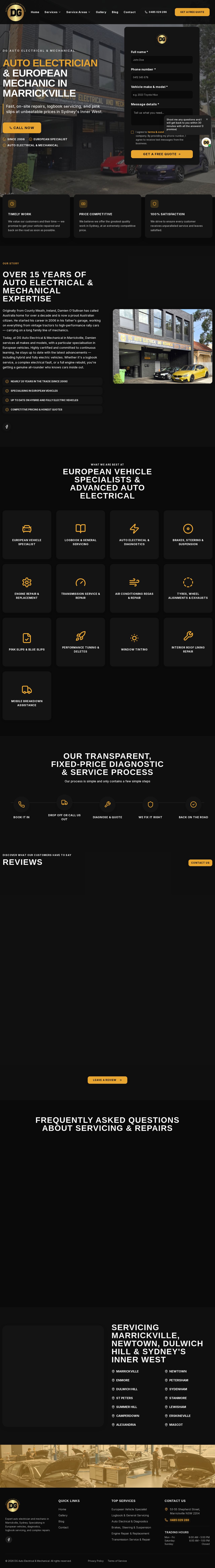 DG Auto Electrical & Mechanical website