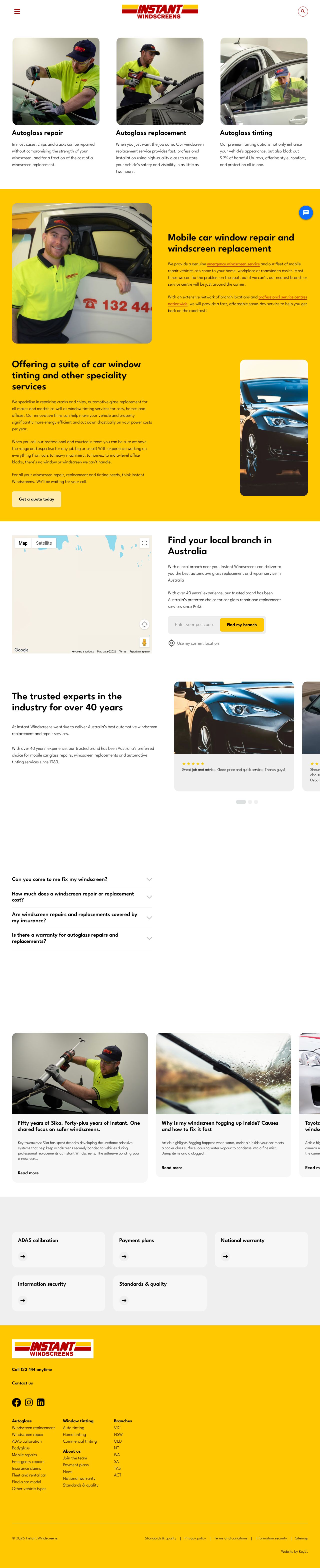 Instantwindscreens website