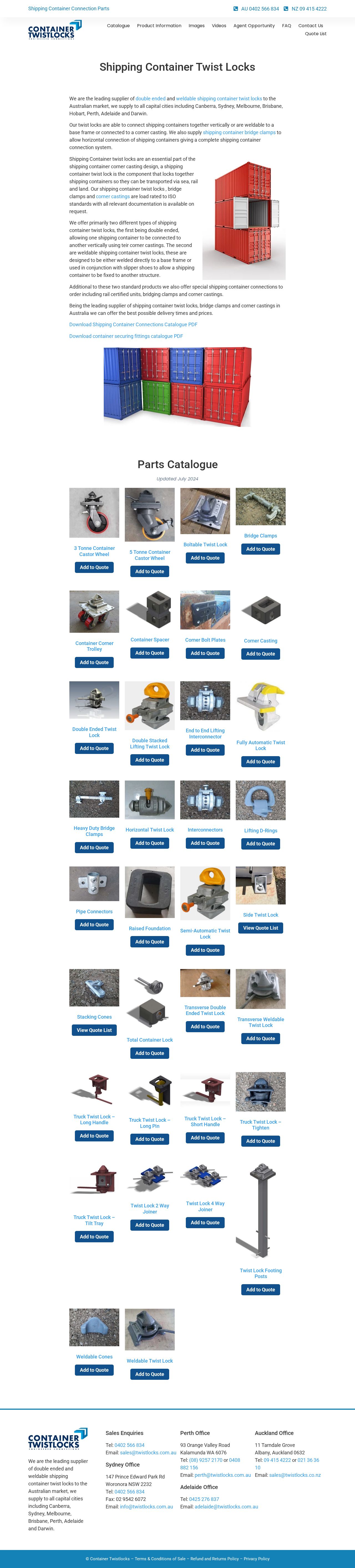 Twist Locks website