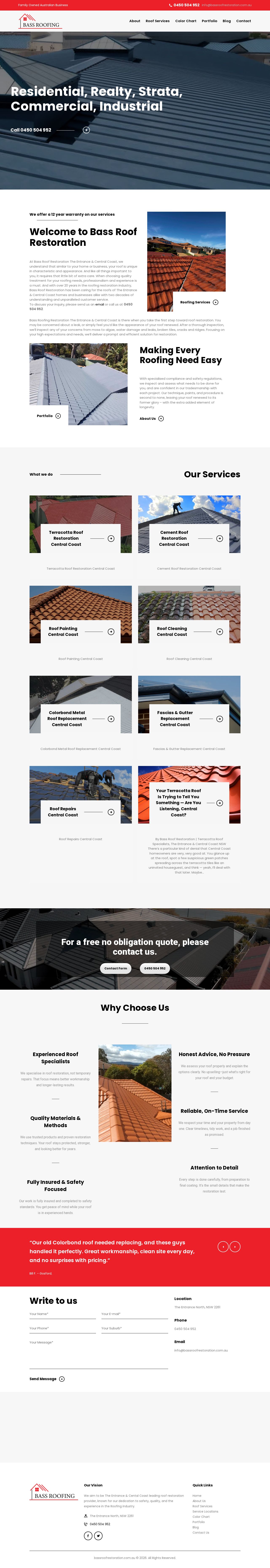 Bass Roof Restoration website