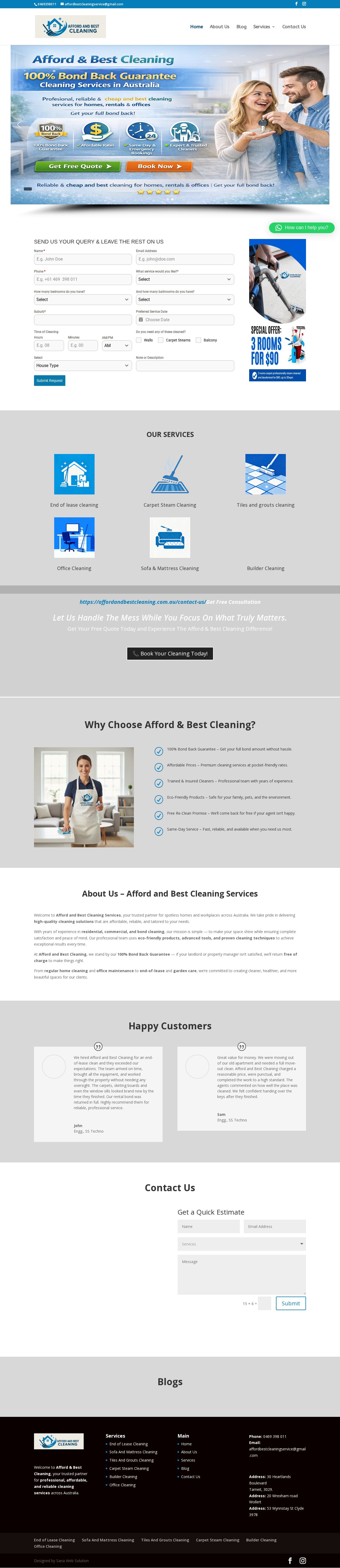 Afford & Best Cleaning website