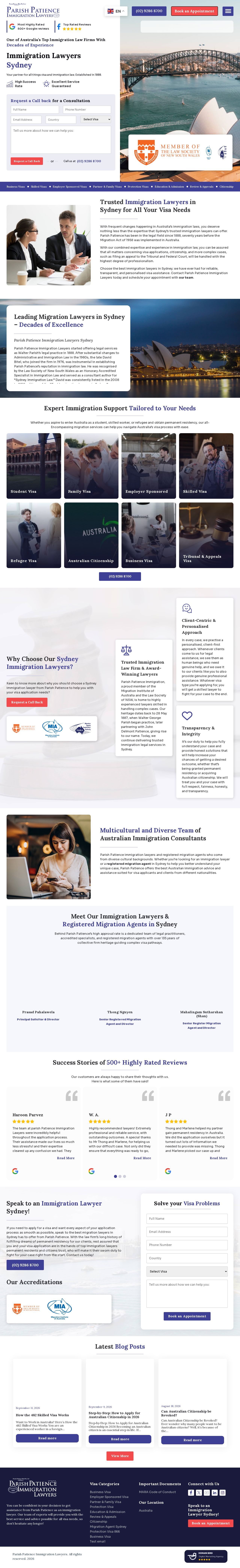 Parish Patience Immigration Lawyers website