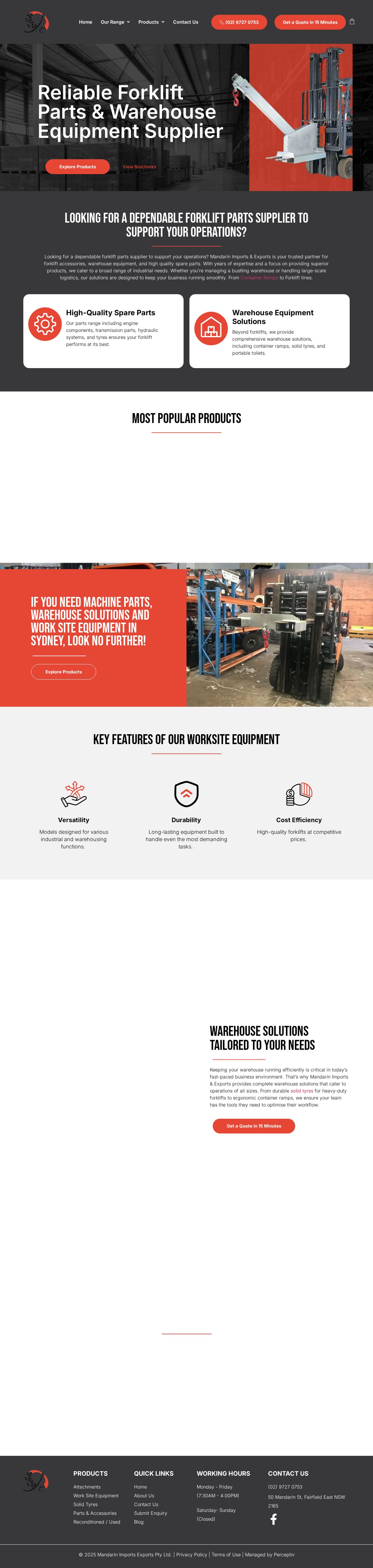 Mandarin Imports & Exports website