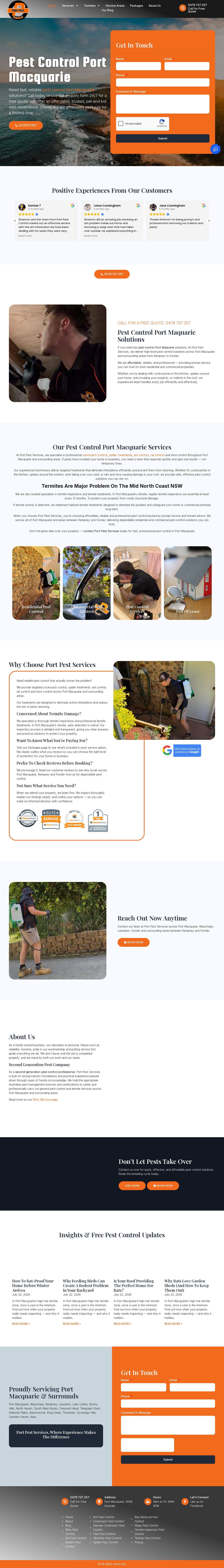 Port Pest Services website